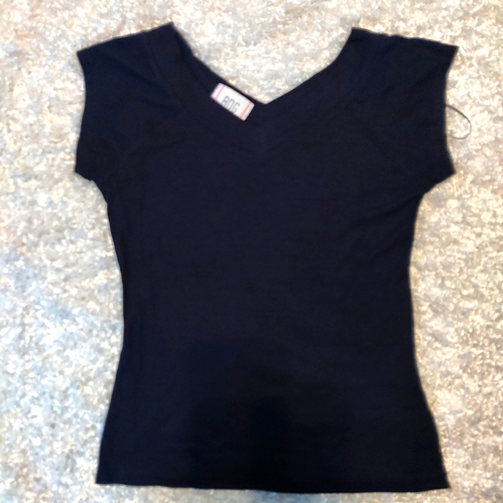Women's Short Sleeve Super Soft V-Neck Top BDG Stretchy Black Size XL- TG NWOT
